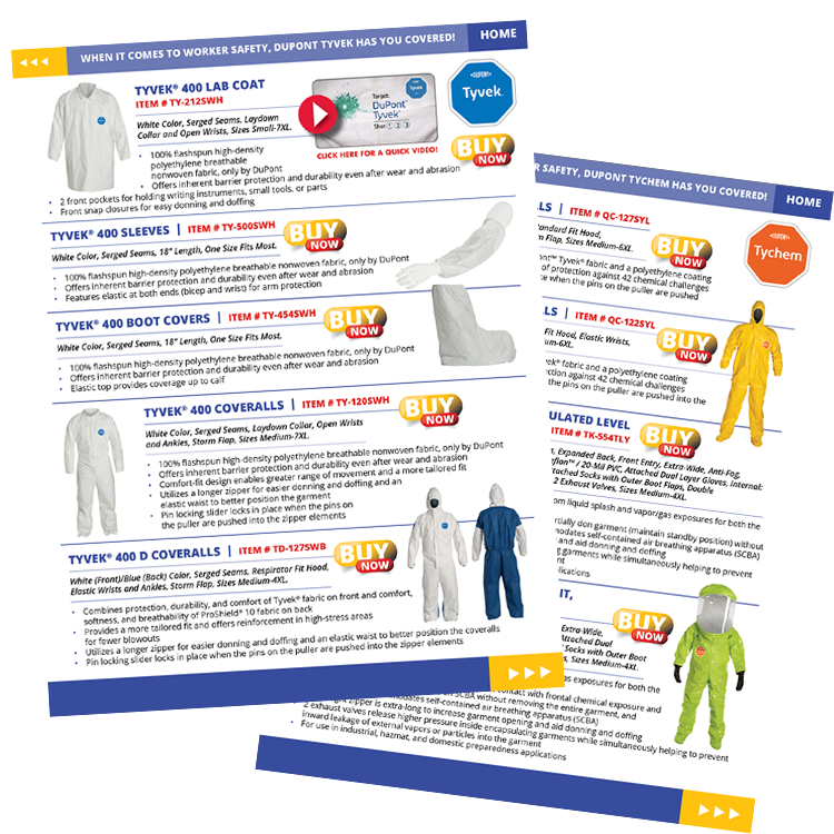 Dupont Tyvek 200% Coverall Sales increase year-over-year