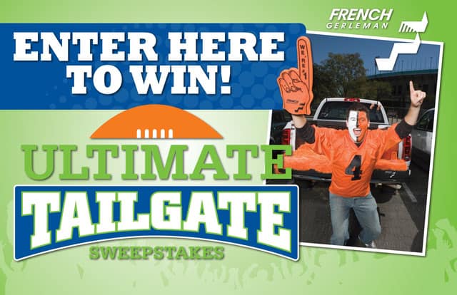 Ultimate Tailgate Sweepstakes with a man wearing orange shirt