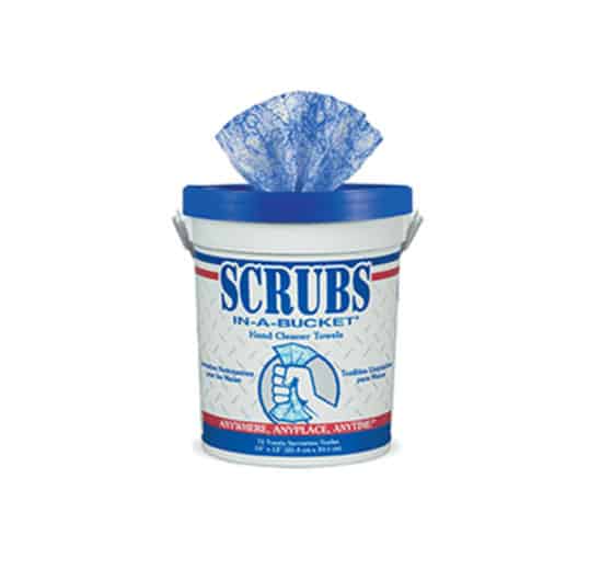Scrubs in-a-bucket hand cleaning towels
